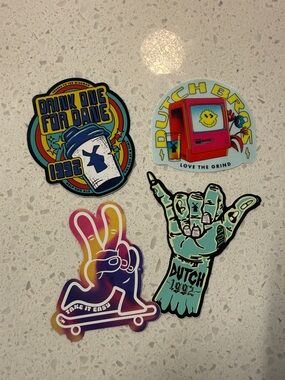 Dutch Bros Multicolor Sticker Pack - Rainbow, Teal, Red, Yellow, Purple